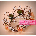 Custom flor artificial casamento designer casamento flor menina tiara